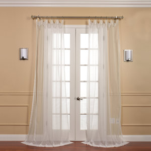 Emie Solid Sheer Rod pocket Curtain Panels (Set of 2)