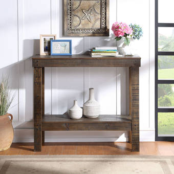 Loon Peak 39 Inches Rustic Farmhouse Console Table With Storage