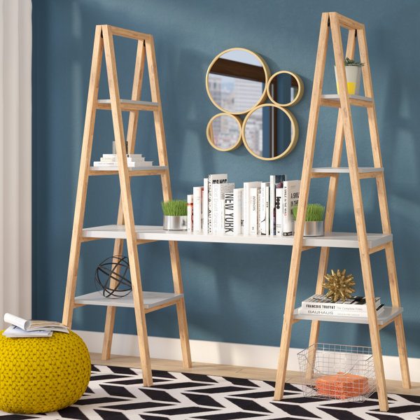 Buenrostro Triangle Desk Ladder Bookcase by Mercury Row