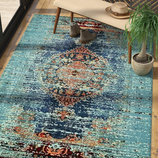 Glenn Blue Area Rug by Mistana