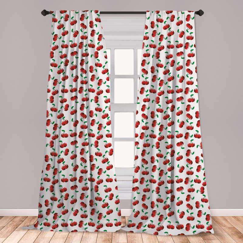 East Urban Home Ambesonne Fruits Curtains Vibrant Cherries