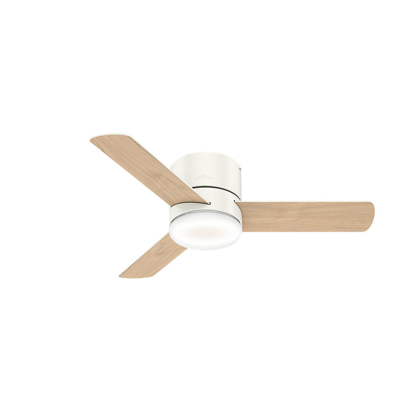 Hunter Fan 44 Minimus 3 Blade Led Flush Mount Ceiling Fan With Remote Control And Light Kit Included Reviews