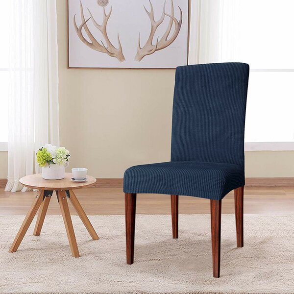 Knitting Jacquard Box Cushion Dining Chair Slipcover (Set Of 4) By Latitude Run