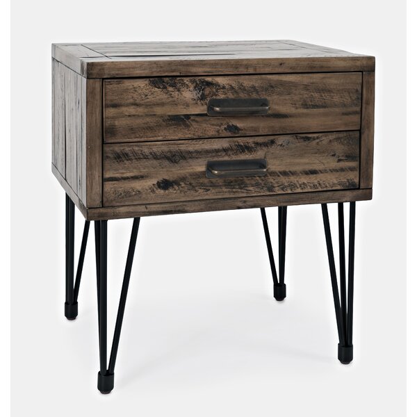 Randwick Solid Wood 2 Drawers End Table By Union Rustic