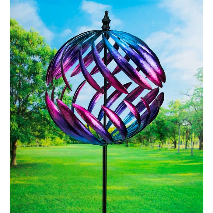 Plow & Hearth Split Sphere Metal Garden Wind Spinner | Wayfair.ca