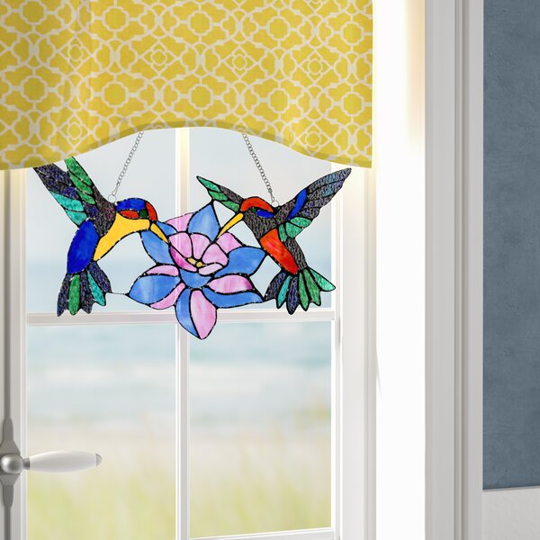 Tiffany Glass Hummingbirds Window Panel by August Grove