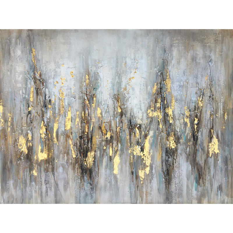 Mercer41 Gleaming Gold Oil Painting Print On Wrapped Canvas