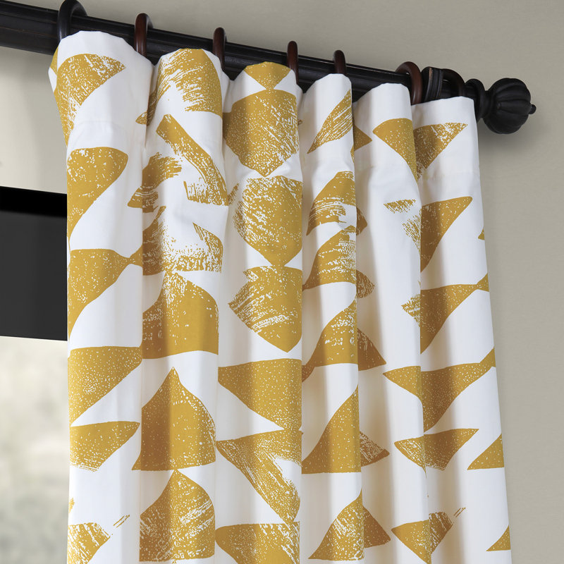 Foundstone Fey Printed Cotton Twill Geometric Room Darkening Rod