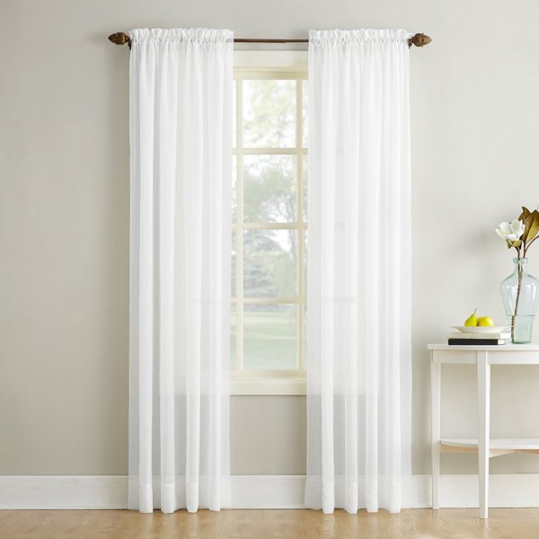 Charlton Home Maxon Crushed Voile Solid Sheer Rod Pocket ...
