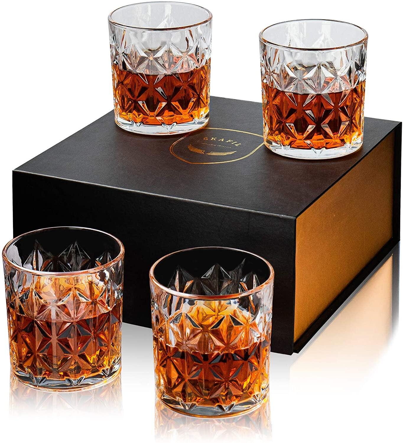 Whiskey Glasses Glass Crystal Old Fashioned Scotch Bourbon Whisky Drinking Gift