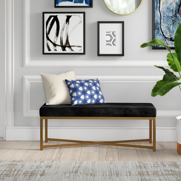 Lonon Rectangle Velvet Bench By Mercury Row 2019 Online
