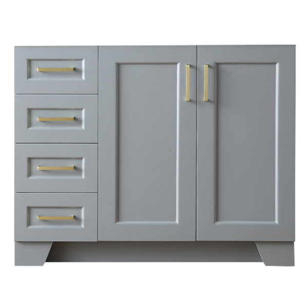 Canora Grey Sawyer 42 In Right Offset Single Sink Base Cabinet In Grey Wayfair Ca