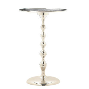 Aria High-Polish Hammered End Table by House of Hampton