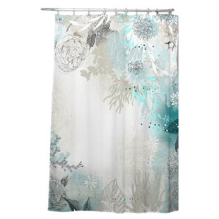 Modern Kids Shower Curtains Allmodern Holley Seafoam Shower Curtain