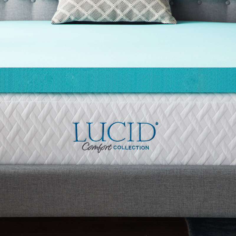 NEW ~ COOL 4/" LUCID LUXURY PLUSH SWIRL MEMORY FOAM GEL BED MATTRESS PAD TOPPER