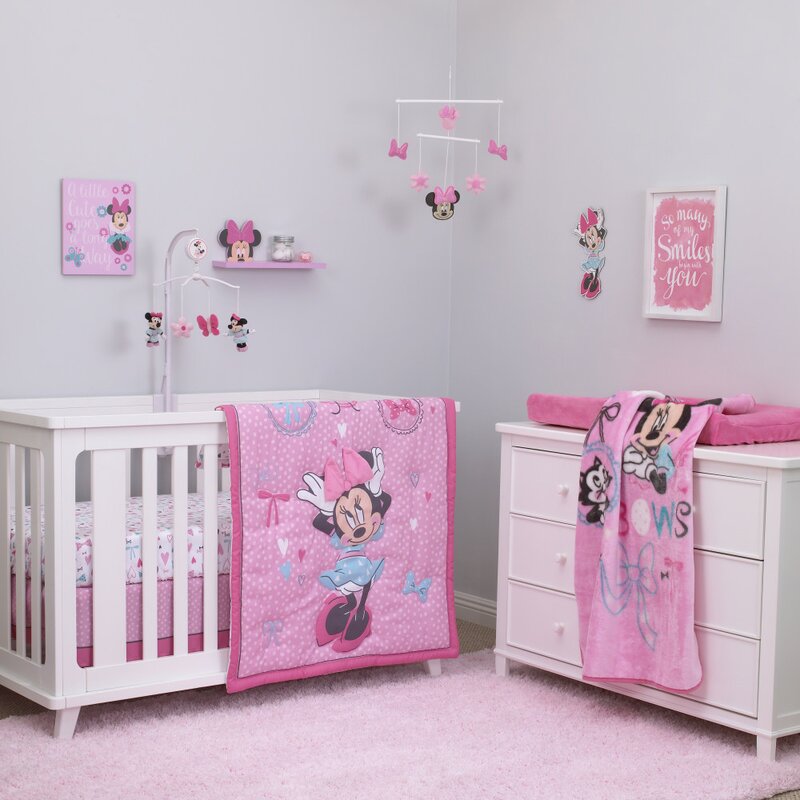 Disney Minnie Mouse All About The Bows Nursery 4 Piece Crib