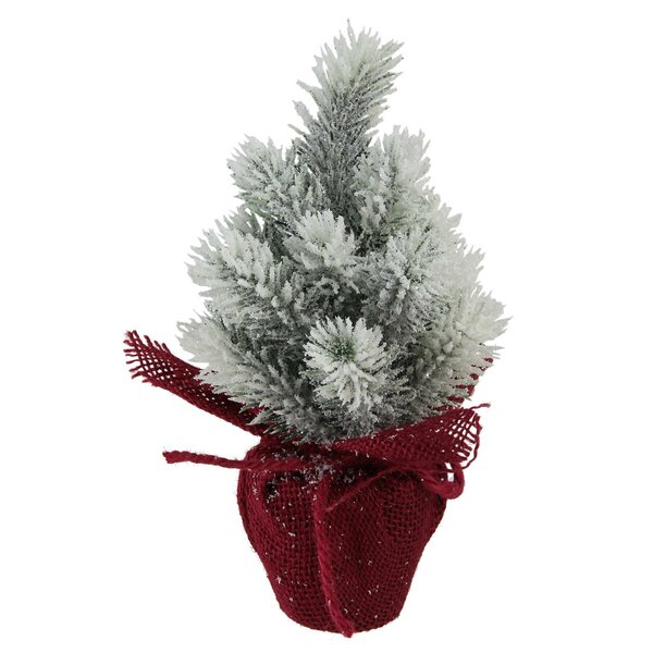 8.5 Silver Pine Artificial Christmas Tree in Burlap Covered Vase by The Holiday Aisle