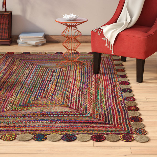 Bowen Hand-Woven Red/Beige Area Rug by World Menagerie