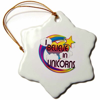 I Believe in Unicorns Snowflake Holiday Shaped Ornament The Holiday Aisle®
