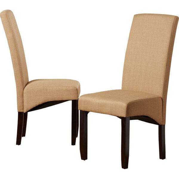 Pandora Linen Upholstered Parsons Chair In Khaki (Set Of 2) By Andover Mills