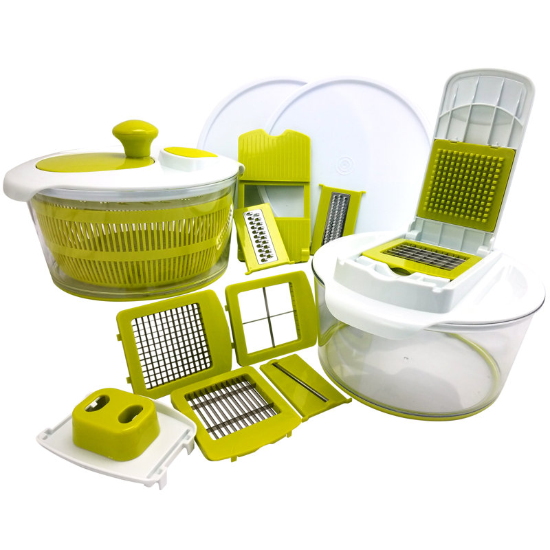 Mega Chef 10Piece Salad Spinning Slicer, Dicer and Chopper Set