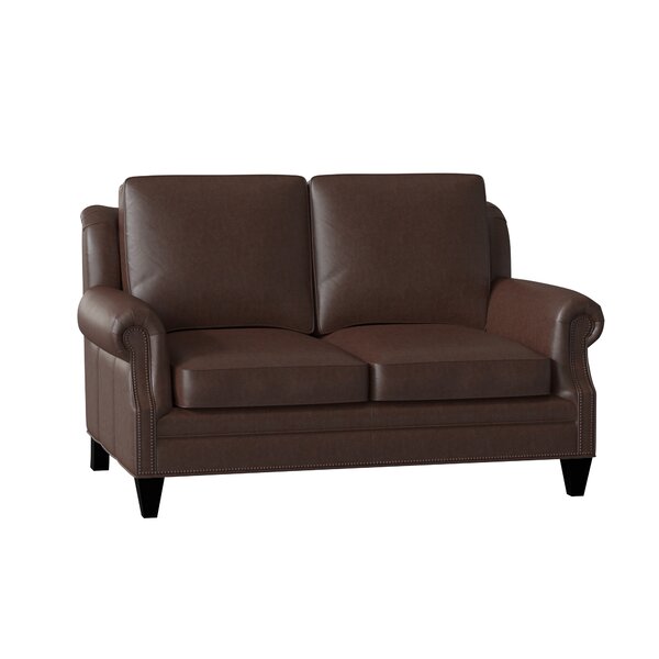 Roe Leather Loveseat By Bradington-Young