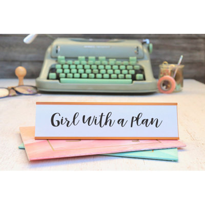 Personalized Desk Plate Office Sign Stamp Out Inc Holder Color Gold Holder Sign Color White Sign