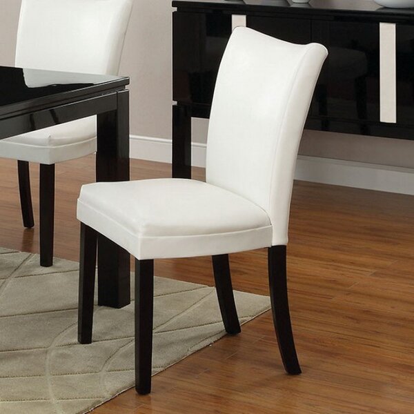 Minetta Upholstered Parsons Chair In White (Set Of 2) By Red Barrel Studio