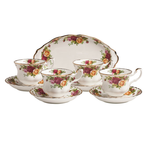 Old Country Roses Tea Set (Set of 9) by Royal Albert