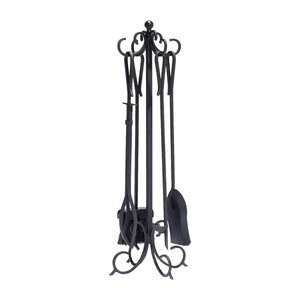 Lewis 5 Piece Steel Fireplace Tool Set