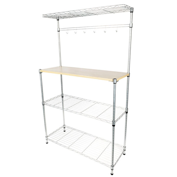 Elbridge 4 Tier Baker's Rack Microwave Cart By Rebrilliant Today Sale Only