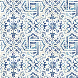 Spanish Tile Wayfair Feinberg Spanish Tile 33 L X 20 5 W Geometric Wallpaper Roll