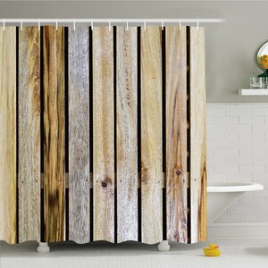 Rustic Home Vintage Timber Fence of Country Rough Rural House Mother Earth Shower Curtain Set
