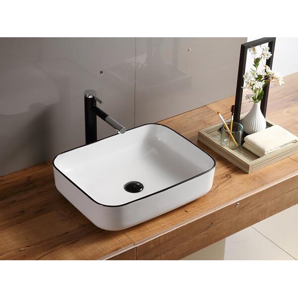 Hometure Above Ceramic Rectangular Vessel Bathroom Sink & Reviews | Wayfair.ca