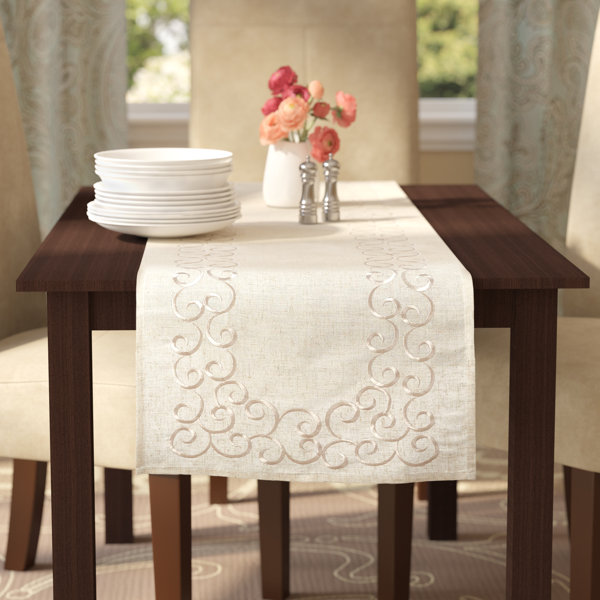 Jean Embroidered Motif Table Runner by Lark Manor