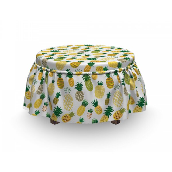 Review Cartoon Fruits Pineapples Ottoman Slipcover (Set Of 2)