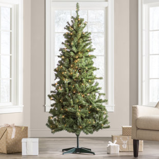 Pre Lit Christmas Trees You Ll Love Wayfair Green Fir Artificial Christmas Tree With Clear Lights