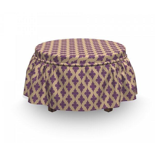 Ornate Motifs Abstract Ottoman Slipcover (Set Of 2) By East Urban Home