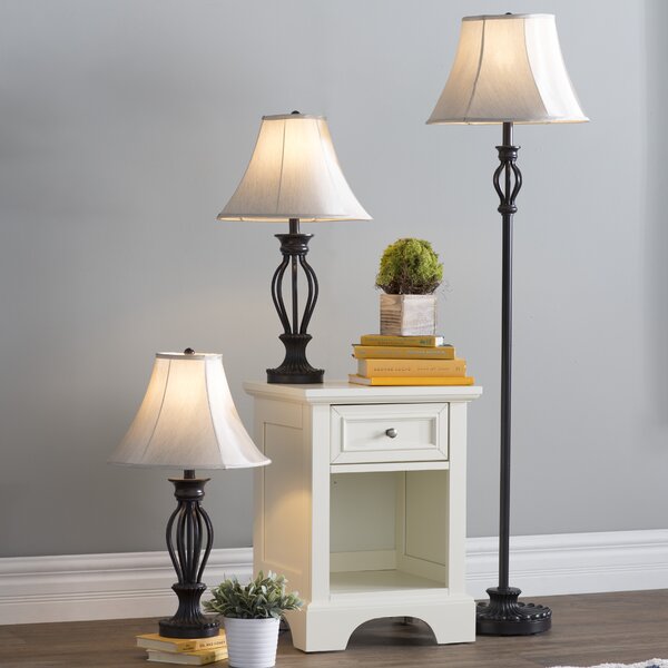 Gambier 3 Piece Table and Floor Lamp Set by Three Posts