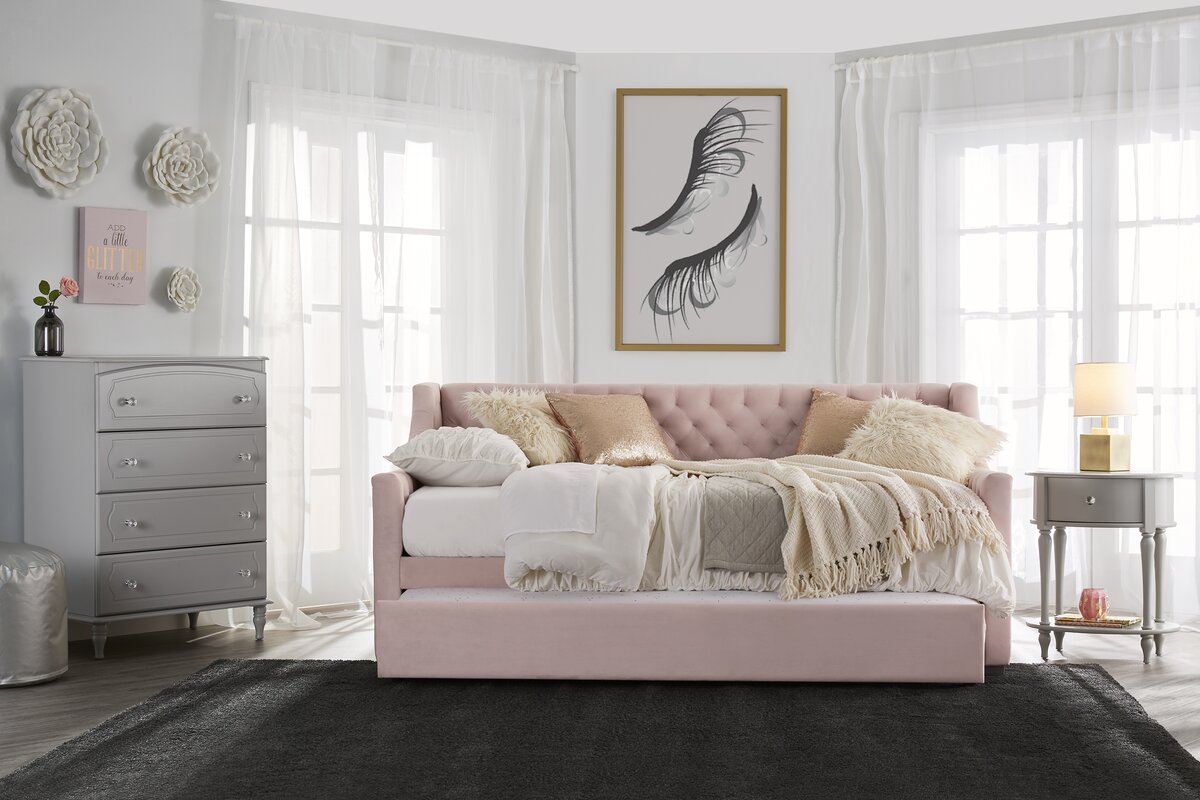 Monarch Hill Ambrosia Upholstered Daybed with Trundle