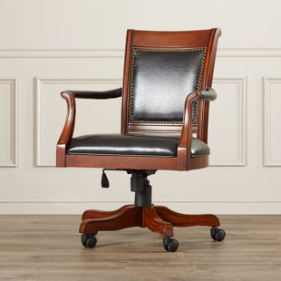 Kitchen Dining Chairs With Casters Wayfair Strawn Genuine Leather Upholstered Dining Chair