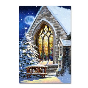 'Christmas Manger' Print on Wrapped Canvas