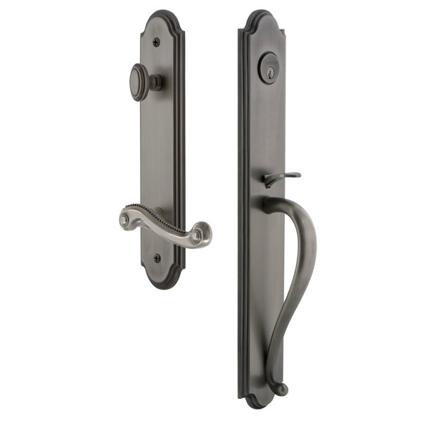 Arc S Grip Single Cylinder Handleset with Newport Interior Lever by Grandeur