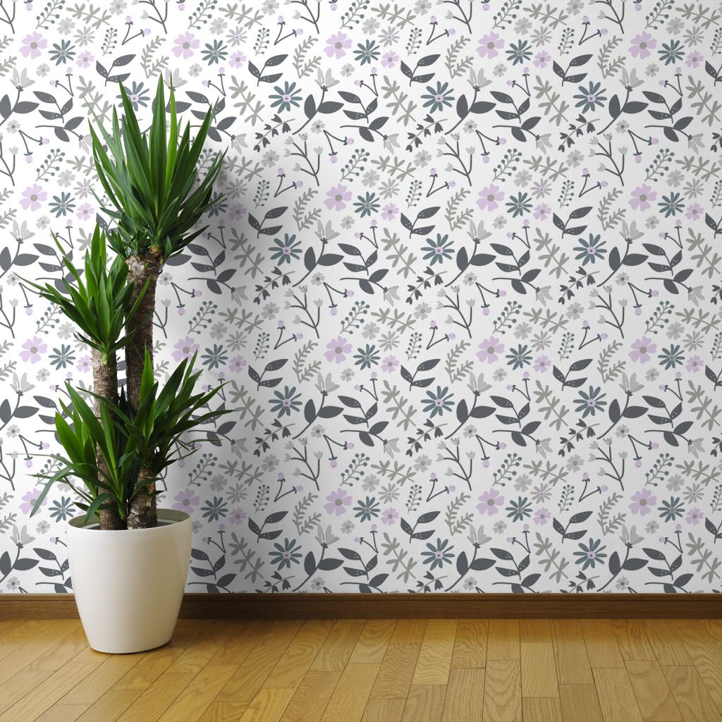 Gracie Oaks Local And Grey Flowers Peel And Stick Removable