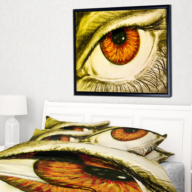 East Urban Home Abstract Eye With Orange Pupil Framed Oil