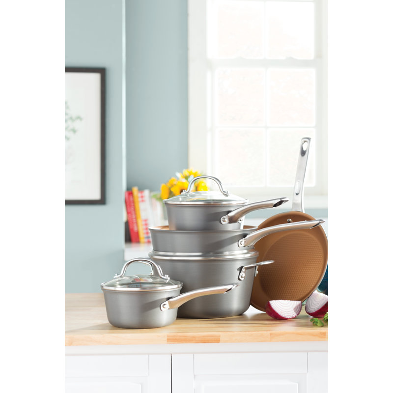Ayesha Curry Home Collection 11 Piece Hard Anodized Aluminum Non