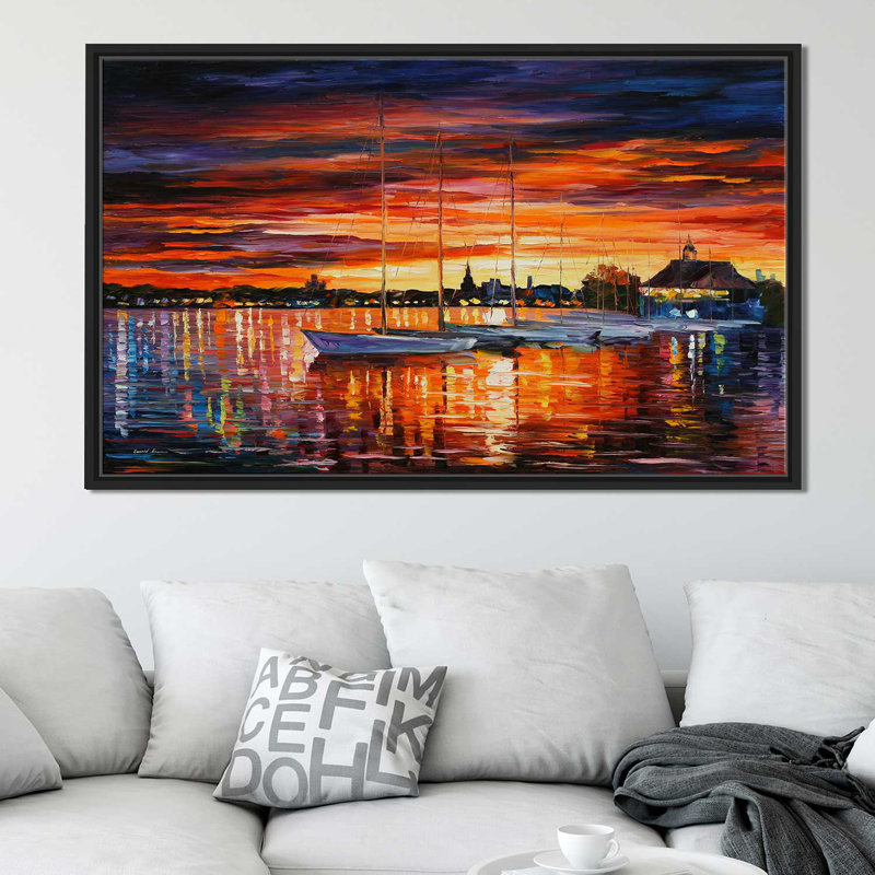 Winston Porter Helsinki Sailboats At Yacht Club Framed Oil