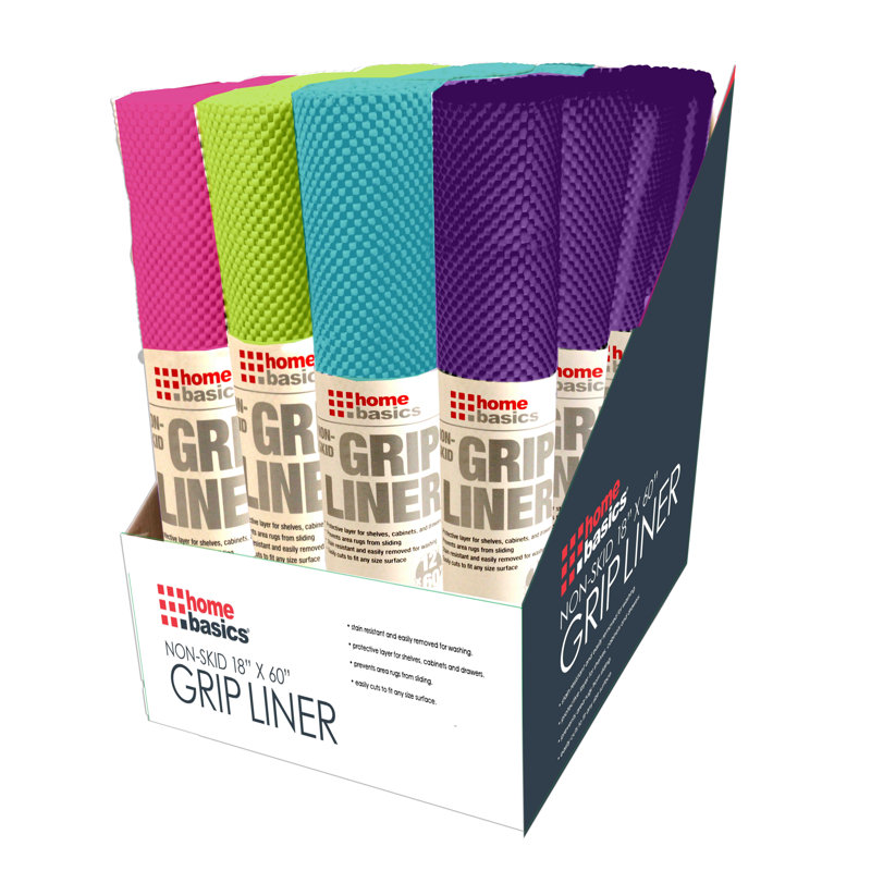 Home Basics Brights Non-Adhesive Rubber Shelf Grip Liner ...