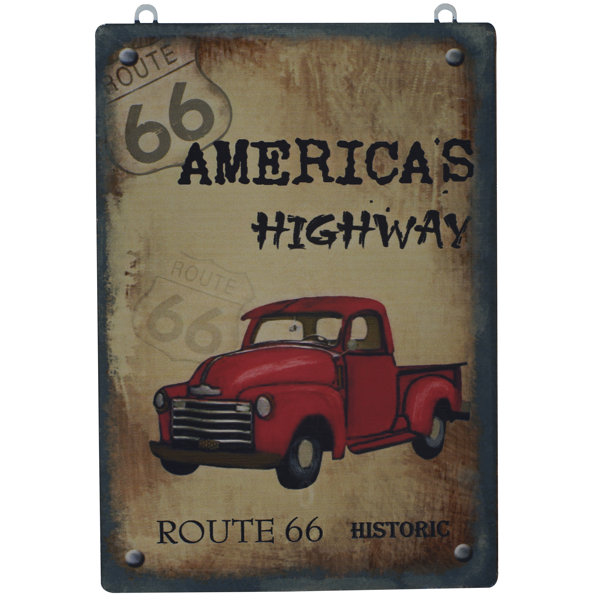 Historic Route 66 Aluminum Metal Traffic Parking Road Street Sign Wall Decor