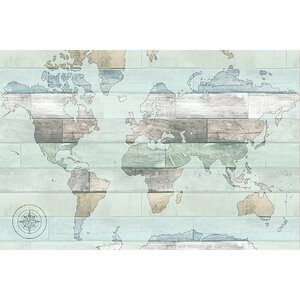 Timber World Map Wall Decal